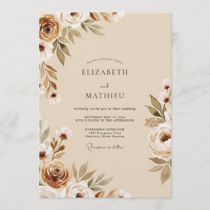Invitación Boda Floral Etéreo Siena