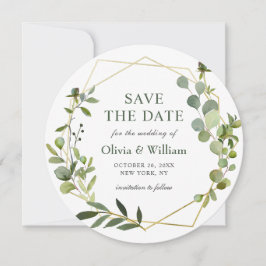 Invitación Boda floral Eucalyptus moderna AHORRA LA FECHA