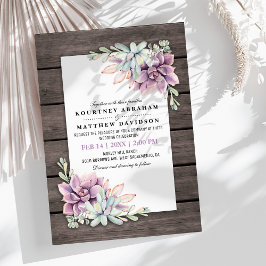 Invitación Boda floral exitoso de acuarela rústica