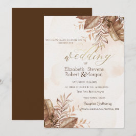Invitación Boda floral exótica de otoño