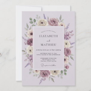 Invitación Boda floral exquisita de lavanda