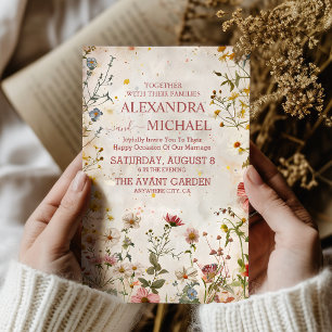 Invitación Boda Floral Fall Wildflowers