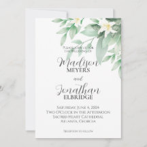 Boda Floral Floral Floral de color blanco y verde