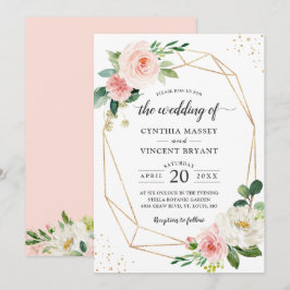 Invitación Boda floral floral simple de Rubor elegante