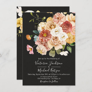 Invitación Boda Floral Floral y Moody en el jardín