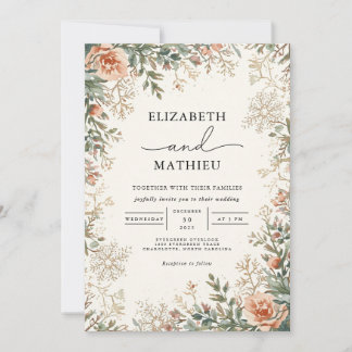 Invitación Boda Floral Flourish de Rubor