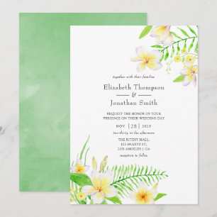 Invitación Boda floral frangipani