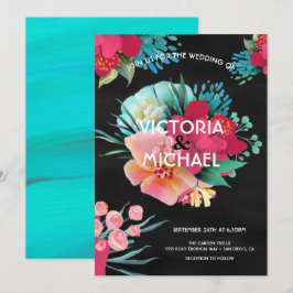 Invitación Boda floral fuerte y brillante