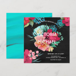 Invitación Boda floral fuerte y brillante