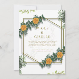 Invitación Boda floral geométrica botánica moderna 