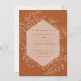 Invitación Boda floral geométrica de Terra Cotta