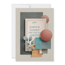 Boda floral geométrico moderno