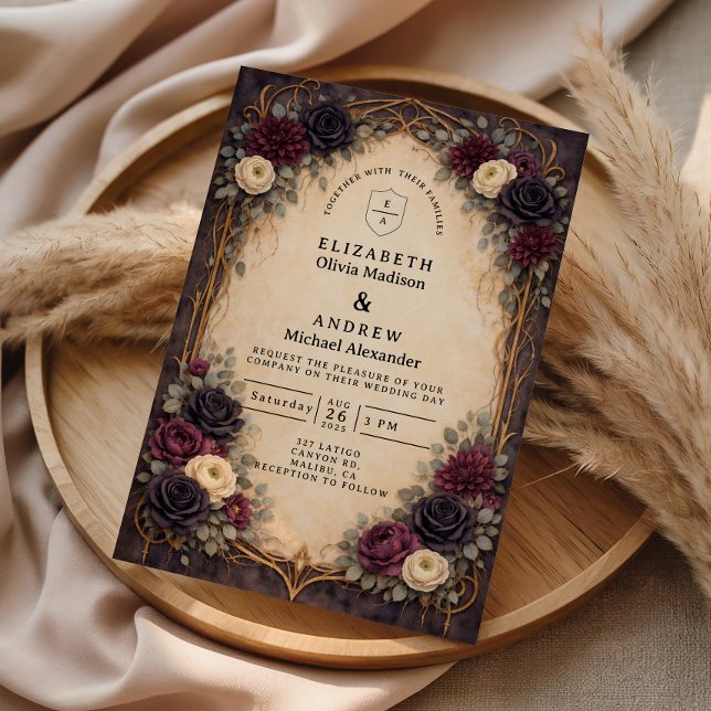 Invitación Boda Floral Gótica Barroca (Subido por el creador)