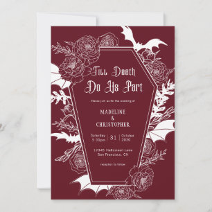Invitación Boda floral gótica de Borgoña
