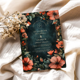 Invitación Boda floral gótica romántica