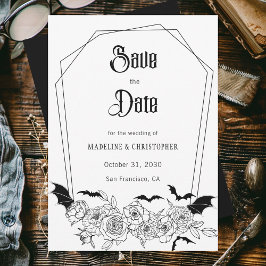 Invitación Boda floral gótica salva la fecha