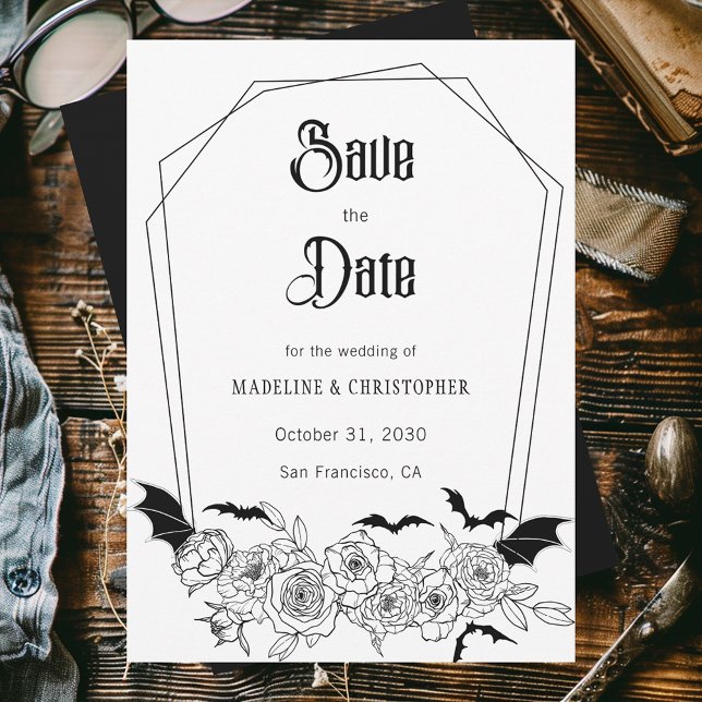 Invitación Boda floral gótica salva la fecha (Subido por el creador)