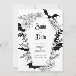 Invitación Boda floral gótica salva la fecha