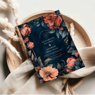 Invitación Boda floral gótica y temperamental