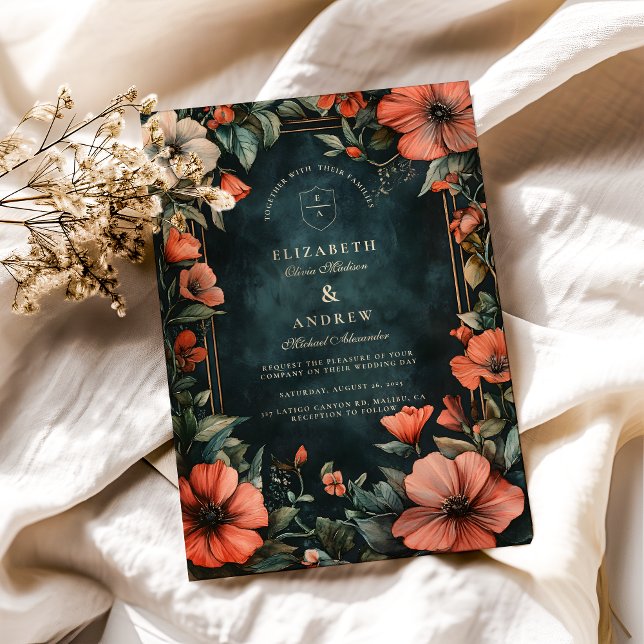 Invitación Boda floral gótico Romance (Subido por el creador)