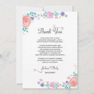 Invitación Boda Floral Gracias Rótulo de mesa