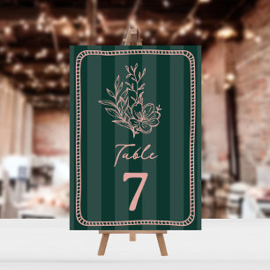 Invitación Boda Floral Green Stripe