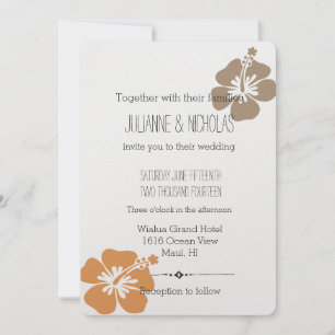 Invitación Boda floral hawaiano Hibiscus