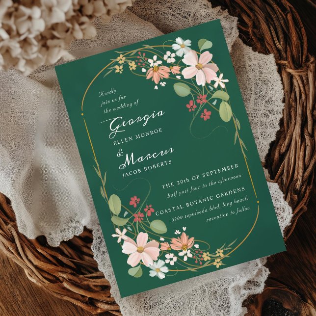 Invitación Boda floral ilustrado Art Nouveau (Subido por el creador)