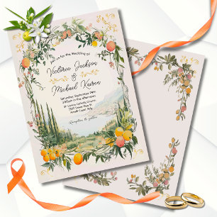 Invitación Boda floral italiano Amalfi Coastal Lemon