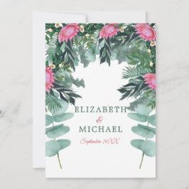 Invitación Boda floral judío Chuppah Eucalyptus Protea