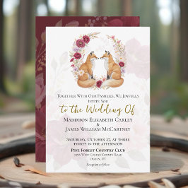 Invitación Boda Floral Jugador Fox Autumn