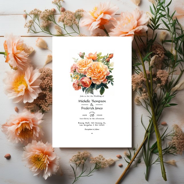 Invitación Boda Floral Just Peachy (Subido por el creador)