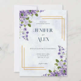 Invitación Boda floral Lavante morado