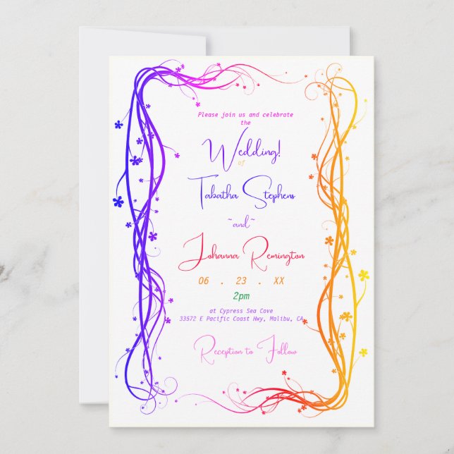 Invitación BODA Floral LGBTQ (Anverso)