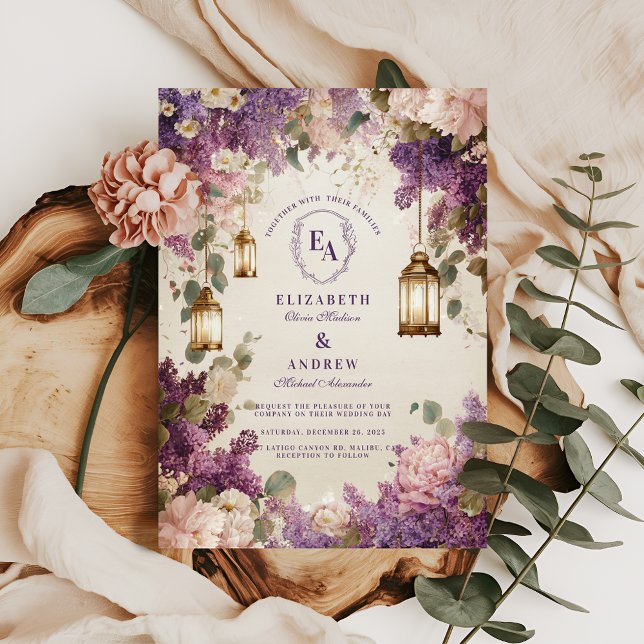 Invitación Boda floral Lilac Lilac encantado (Subido por el creador)