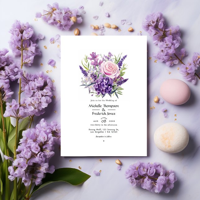 Invitación Boda Floral Lilac y Lavender (Subido por el creador)