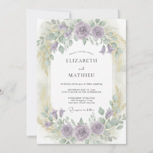 Invitación Boda floral lírica de lavanda