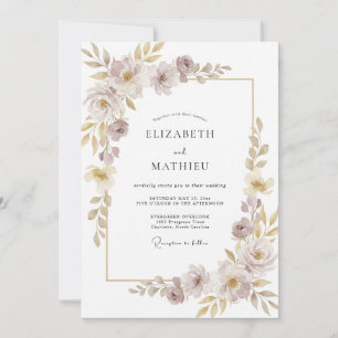 Invitación Boda Floral Luminosa de Champán