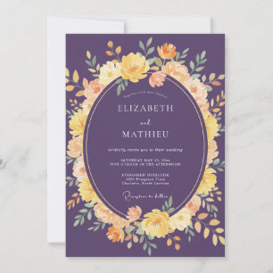 Invitación Boda Floral Luminosa de Ciruela