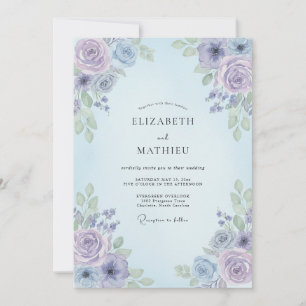 Invitación Boda Floral Luminosa de Vinca menor