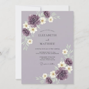 Invitación Boda floral magnífica de lavanda
