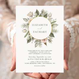 Invitación Boda Floral Marfil Watercolor