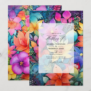 Invitación Boda floral mexicana fiesta floral