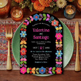 Invitación Boda floral mexicana moderna