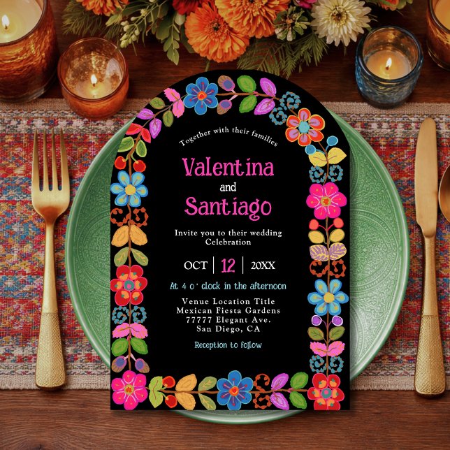 Invitación Boda floral mexicana moderna (Subido por el creador)