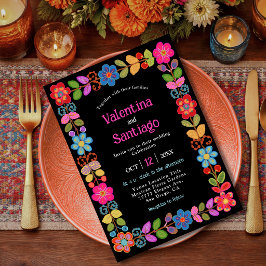 Invitación Boda floral mexicana moderna