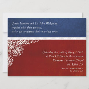 Invitación Boda floral militar patriótico sobrevalorado
