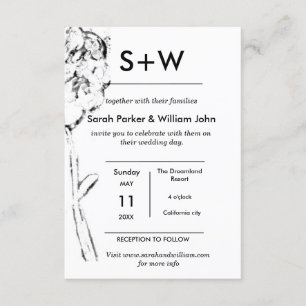 Invitación Boda floral mínima del Hydrangea de Boho del