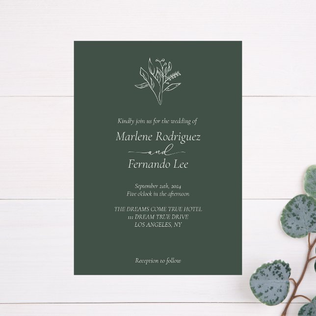Invitación Boda floral minimalista (Subido por el creador)