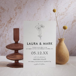 Invitación Boda floral minimalista